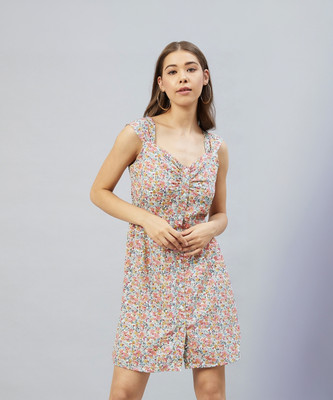 RARE Women A-line Multicolor Above Knee/Mid Thigh Length Dress