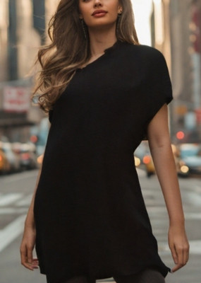 Needle Life Clothing LLP Women Shift Black Knee Length Dress