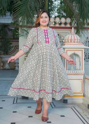 AKIKO Women Ethnic Dress Multicolor Midi/Calf Length Dress