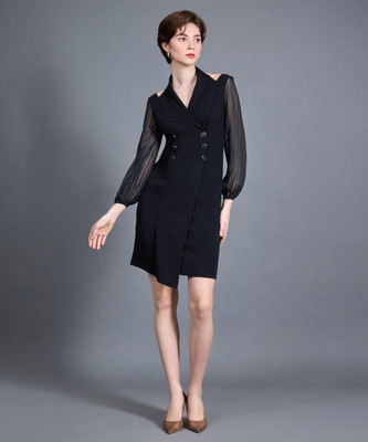 CHEMISTRY Women Sheath Black Knee Length Dress