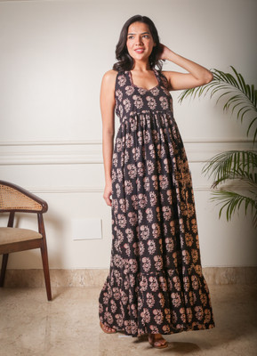 Akaay Stories Women Maxi Black Full Length Dress