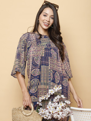 250 Designs Women A-line Multicolor Knee Length Dress