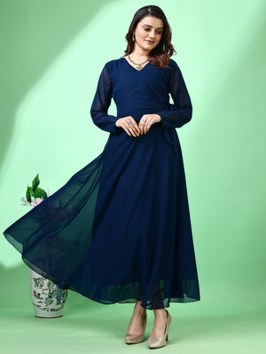 Fashion2wear Straight Gown(Blue)