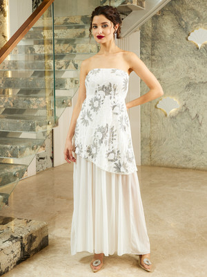 Shally Bhasin By Athena Women Maxi White Full Length Dress