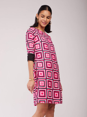 Fable Street Women A-line Multicolor Knee Length Dress