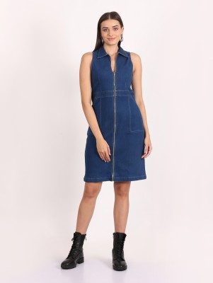 Hi Fashion Women A-line Blue Dress