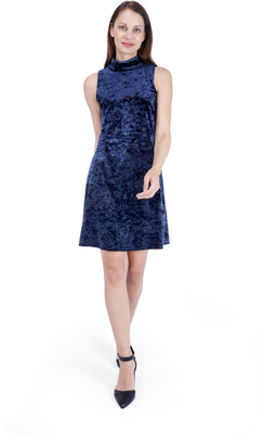 Fuegobella Women A-line Blue Mini/Short Dress