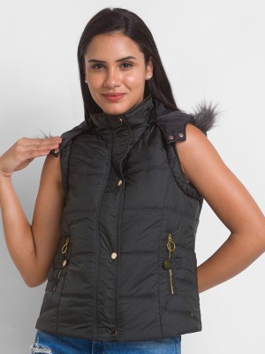 Spykar Sleeveless Solid Women Jacket