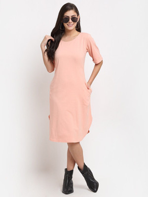 BRINNS Women A-line Beige Knee Length Dress