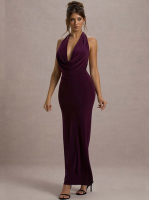 Moda Rapido Women Bodycon Maroon Maxi/Full Length Dress