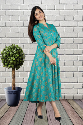 GEETAFABRICS Women A-line Multicolor Midi/Calf Length Dress