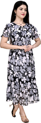 AMORE CREATION Women A-line Multicolor Maxi/Full Length Dress