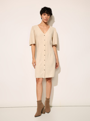 ONLY Women A-line Beige Above Knee/Mid Thigh Length Dress