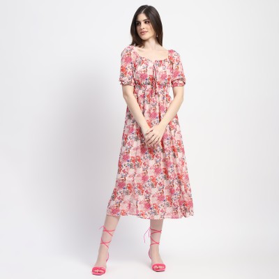 MADAME Women A-line Pink Dress