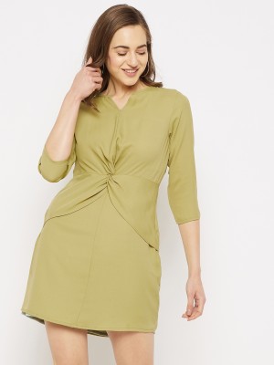 Imfashini Women A-line Green Dress