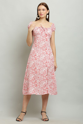 Shyammc Women A-line Pink Midi/Calf Length Dress