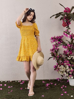 Berrylush Women A-line Yellow Dress