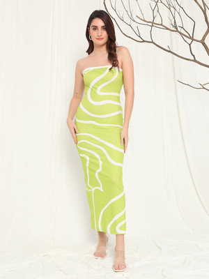 TANDUL Women Bodycon Light Green Ankle Length Dress