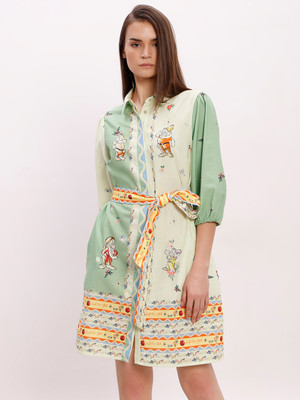 VERO MODA Women A-line Green Mini/Short Dress