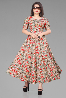 Setsuf Women Maxi Brown Full Length Dress