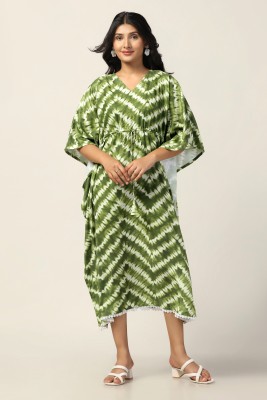 Fashion Dream Women Kaftan Green Dress