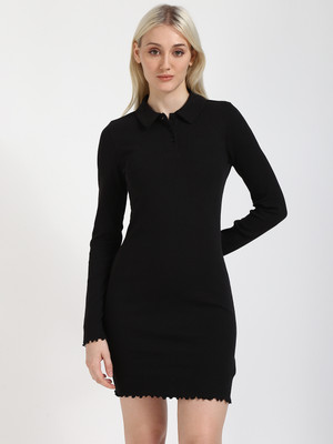 TOMMY HILFIGER Women Bodycon Black Above Knee/Mid Thigh Length Dress