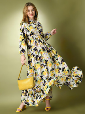 OTABU Women Gown Multicolor Maxi/Full Length Dress