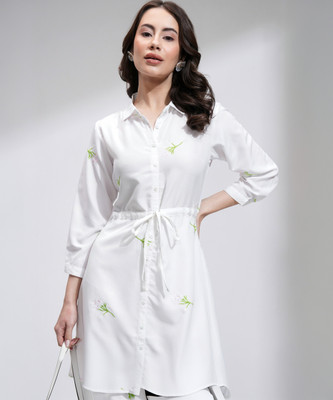 Tokyo Talkies Women Shirt White Midi/Calf Length Dress