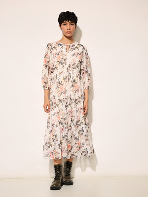 ONLY Women Fit and Flare Multicolor Midi/Calf Length Dress