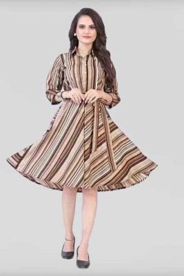 DHYEY CREATION Women Ethnic Dress Brown Dress