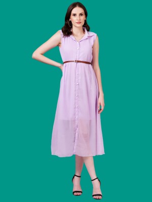 JC4U Women A-line Purple Dress