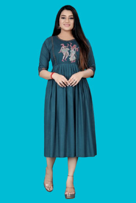 DICHIKA Fashion Women Fit and Flare Multicolor Knee Length Dress