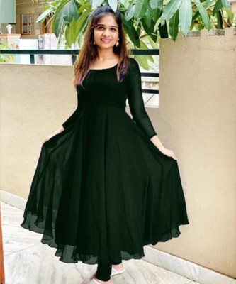 apnafashion Women Solid Anarkali Kurta(Green)