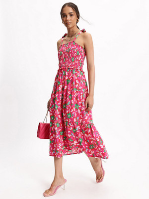 Dressberry Women A-line Red Midi/Calf Length Dress