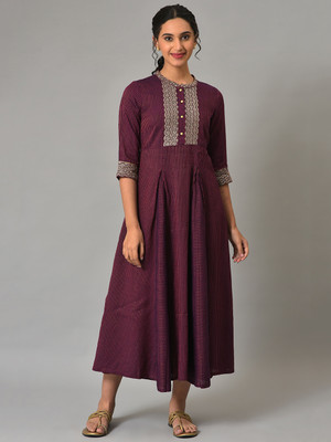 Aurelia Women Gown Purple Midi/Calf Length Dress