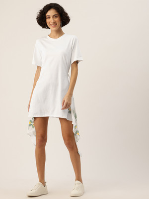 Rue Collection Women A-line White Midi/Calf Length Dress