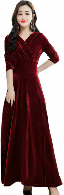 pramukh creation Women Fit and Flare Red Maxi/Full Length Dress