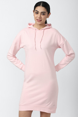 VAN HEUSEN Women T Shirt Pink Above Knee/Mid Thigh Length Dress