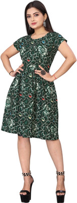HOUSE OFF COMMON Women A-line Multicolor Knee Length Dress