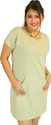 HM HUBB Women T Shirt Green Above Knee/Mid Thigh Length Dress