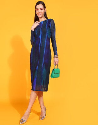 all about you Women Bodycon Multicolor Midi/Calf Length Dress