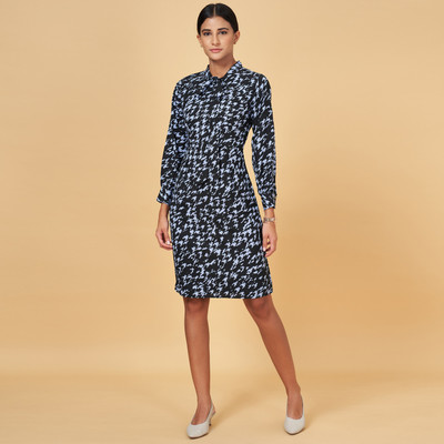 Annabelle by Pantaloons Women Shift Black Below Knee Dress