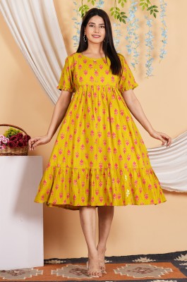 amaya creative center Women Gathered Yellow Dress