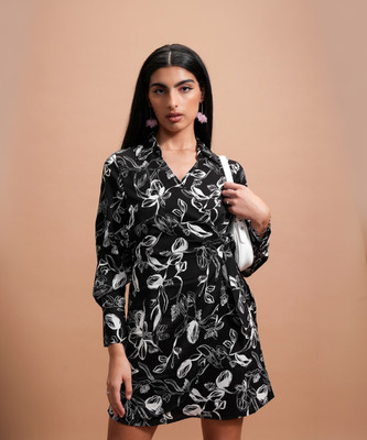 Tokyo Talkies Women Fit and Flare Black Mini/Short Dress