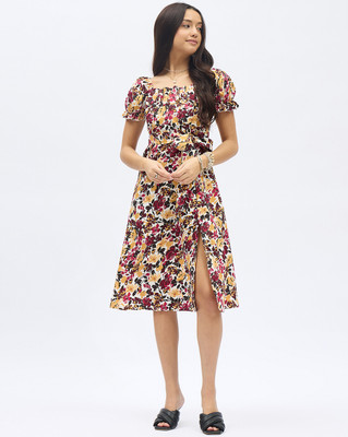 Dressberry Women A-line Multicolor Midi/Calf Length Dress