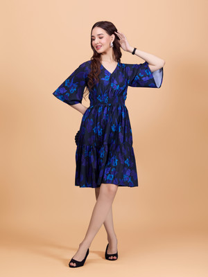 Dressberry Women Ethnic Dress Blue Above Knee/Mid Thigh Length Dress