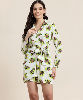 HERE&NOW Women Wrap White Mini/Short Dress