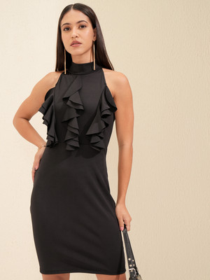 Tokyo Talkies Women Bodycon Black Mini/Short Dress