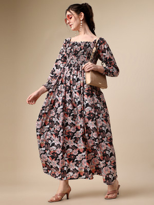 Sheetal Associates Women Fit and Flare Multicolor Maxi/Full Length Dress