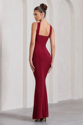 WANQUILA Women Bodycon Maroon Maxi/Full Length Dress